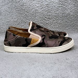 Olukai Pehuea Pa‘I Womens Size 8.5 Slip On Sneakers Shoes Soft Pink Ke Au Camo